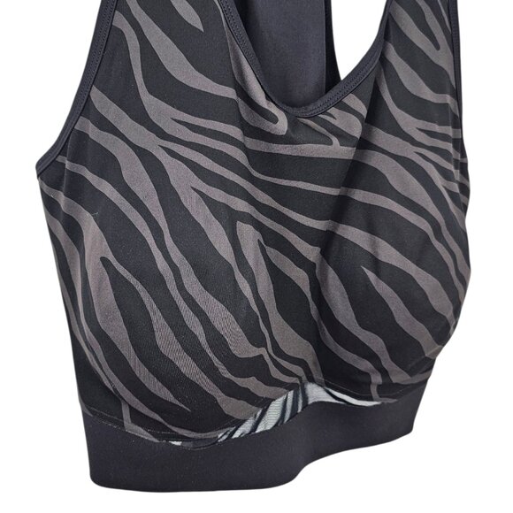 Knix Momenta Racerback Sports Bra, Zebra, Wireless, XXXXL+ Fits 44D,DD, DDD - Picture 2 of 9